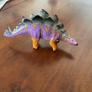 Vintage Geo World Stegosaurus Dinosaur Toy Figure 6.5” Long Rare Purple Heavy